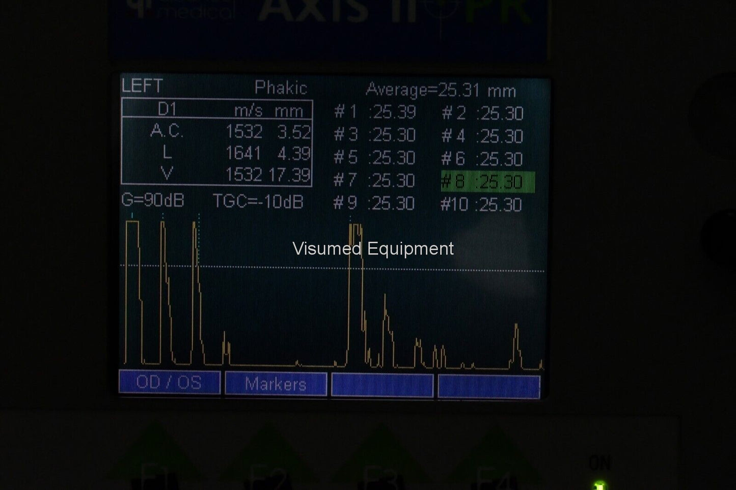 Refurbished QUANTEL MEDICAL AXIS II PR Ultrasound A-Scan Biometer offered by Visumed Equipment