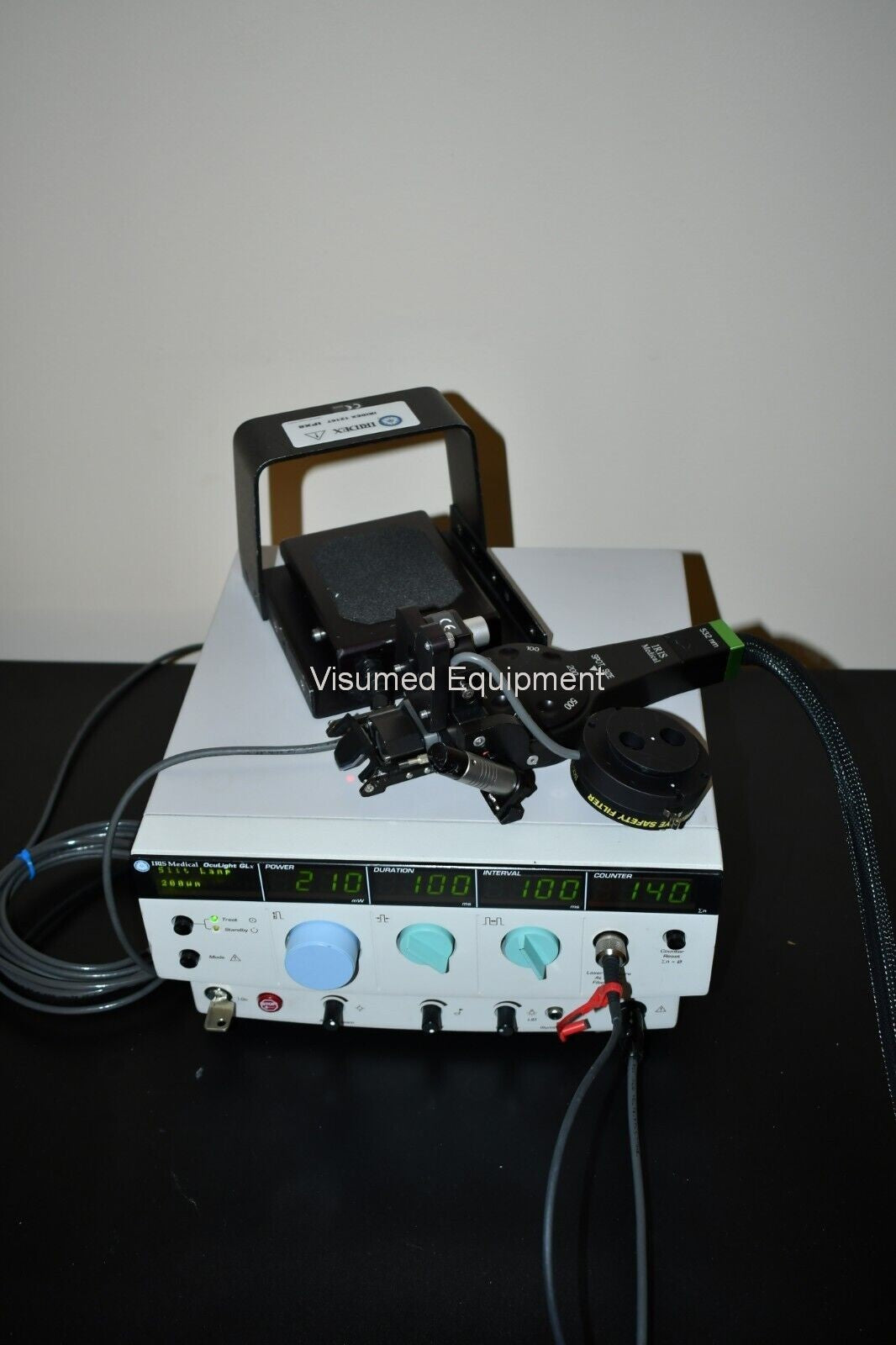 Refurbished Iridex GL green laser with Zeiss slitlamp adapter offered by Visumed Equipment