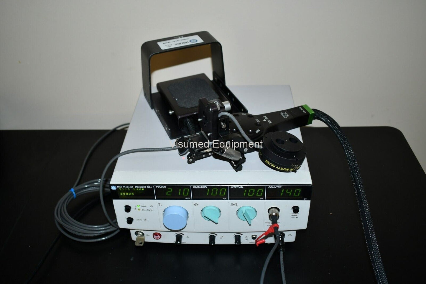 Refurbished Iridex GL green laser with Zeiss slitlamp adapter offered by Visumed Equipment