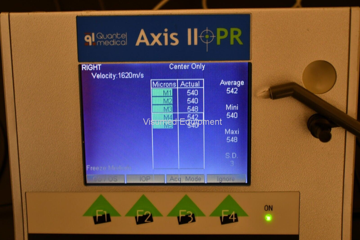 Refurbished Quantel Medical Axis PR II Ultrasonic A-scan pachymeter offered by Visumed Equipment