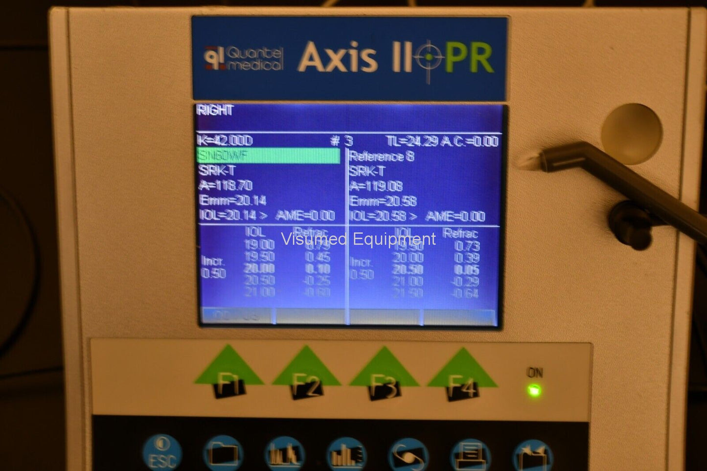 Refurbished Quantel Medical Axis PR II Ultrasonic A-scan pachymeter offered by Visumed Equipment