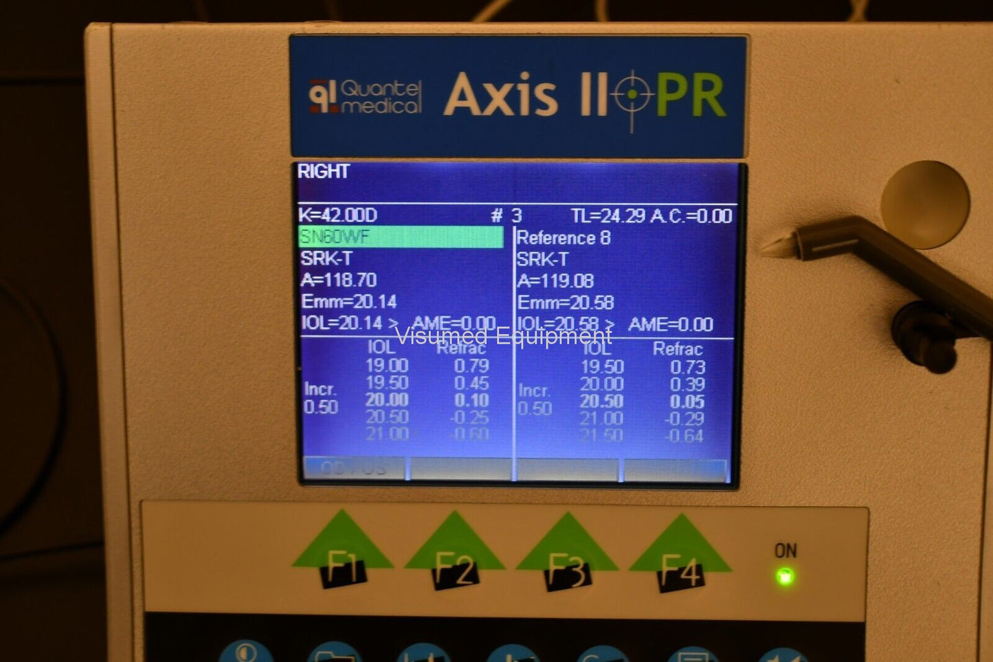 Refurbished Quantel Medical Axis PR II Ultrasonic A-scan pachymeter offered by Visumed Equipment