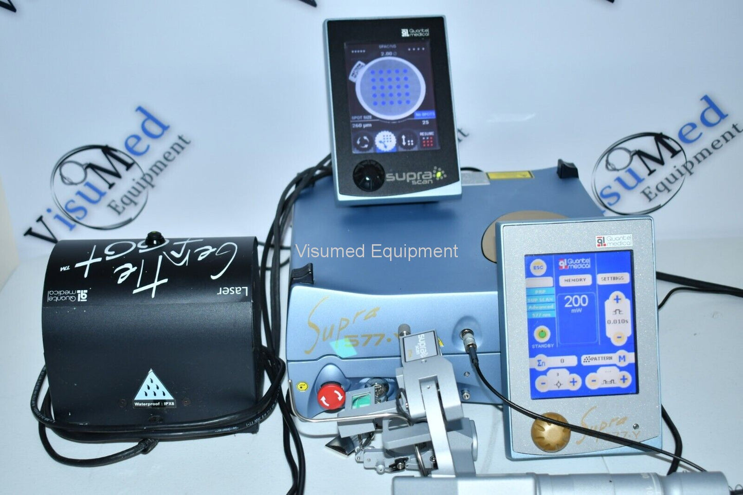 Refurbished Quantel Supra Scan 577 micropulse yellow Pattern Laser with Haag Streit Adapter offered by Visumed Equipment