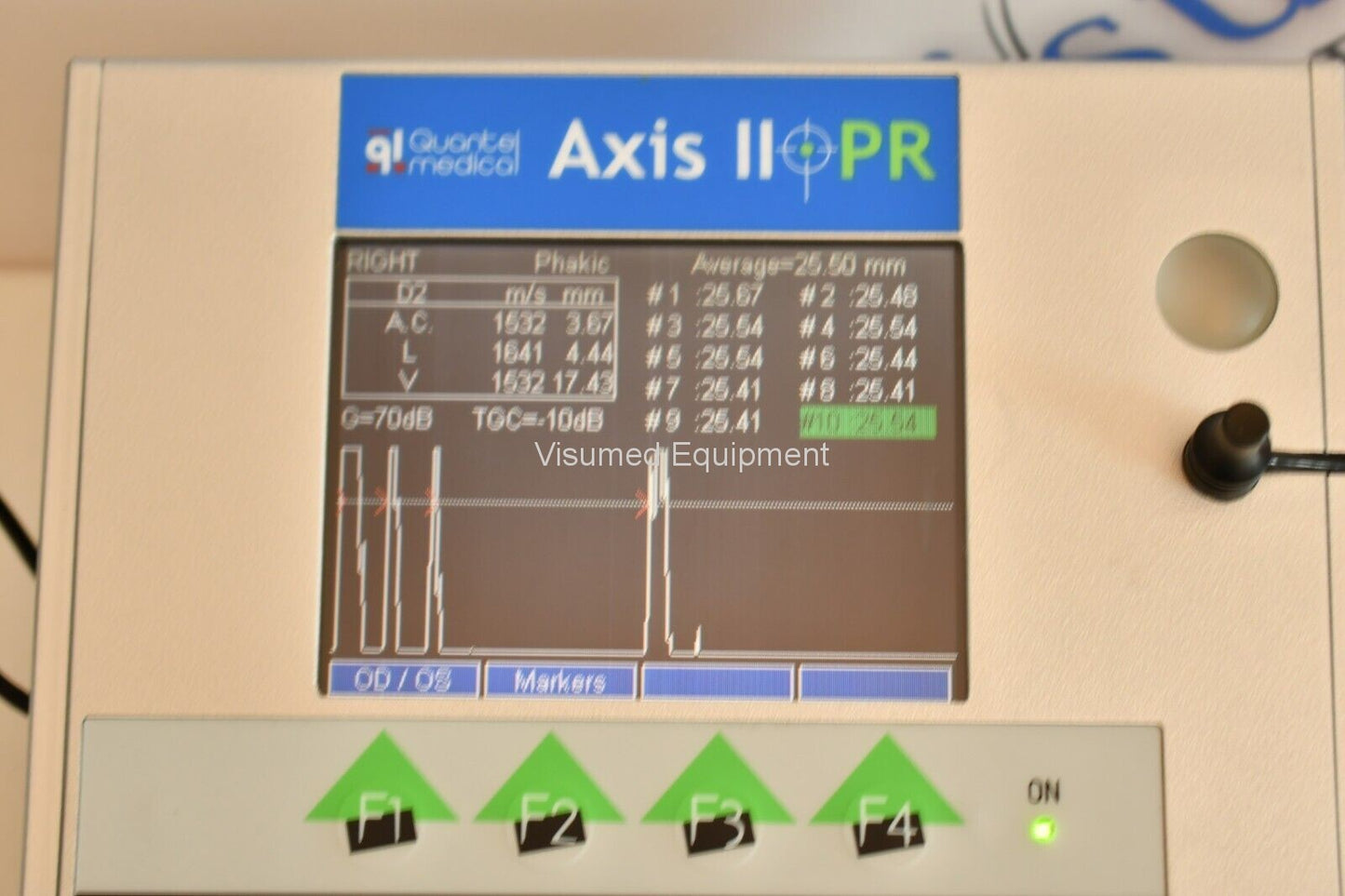 Refurbished Quantel Medical Axis PR II Ultrasonic A-scan pachymeter offered by Visumed Equipment