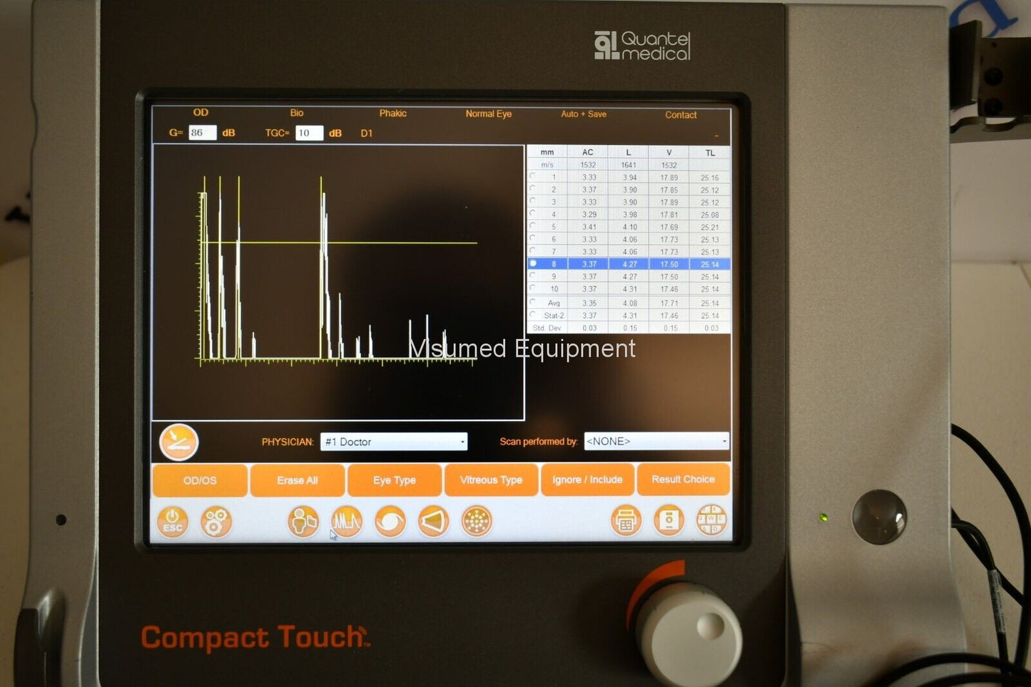 Refurbished Quantel compact touch ophthalmic A-scan ultrasound offered by Visumed Equipment
