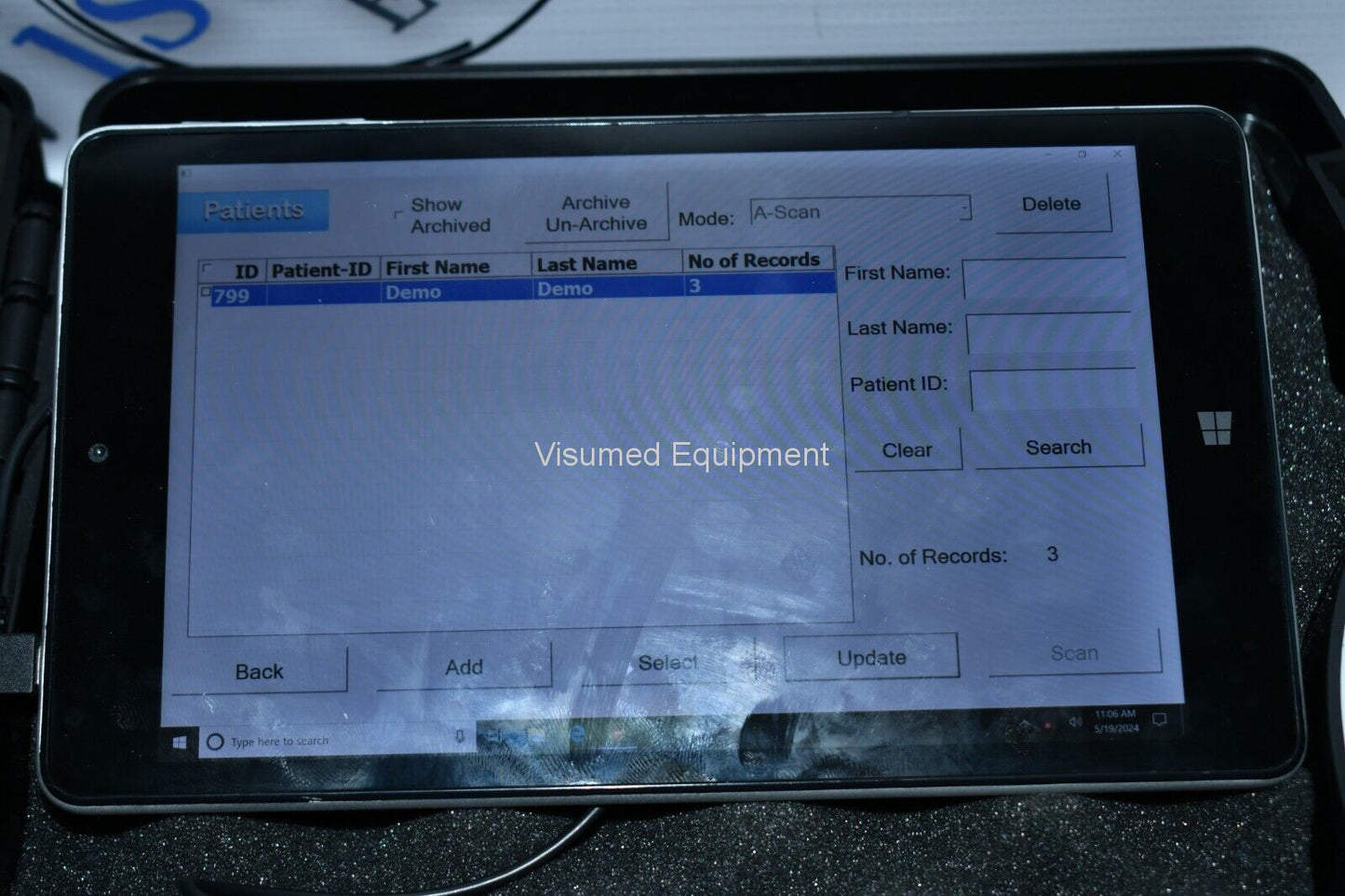 Refurbished MicroMedical Device MMD portable Ascan utrasonic biometer offered by Visumed Equipment
