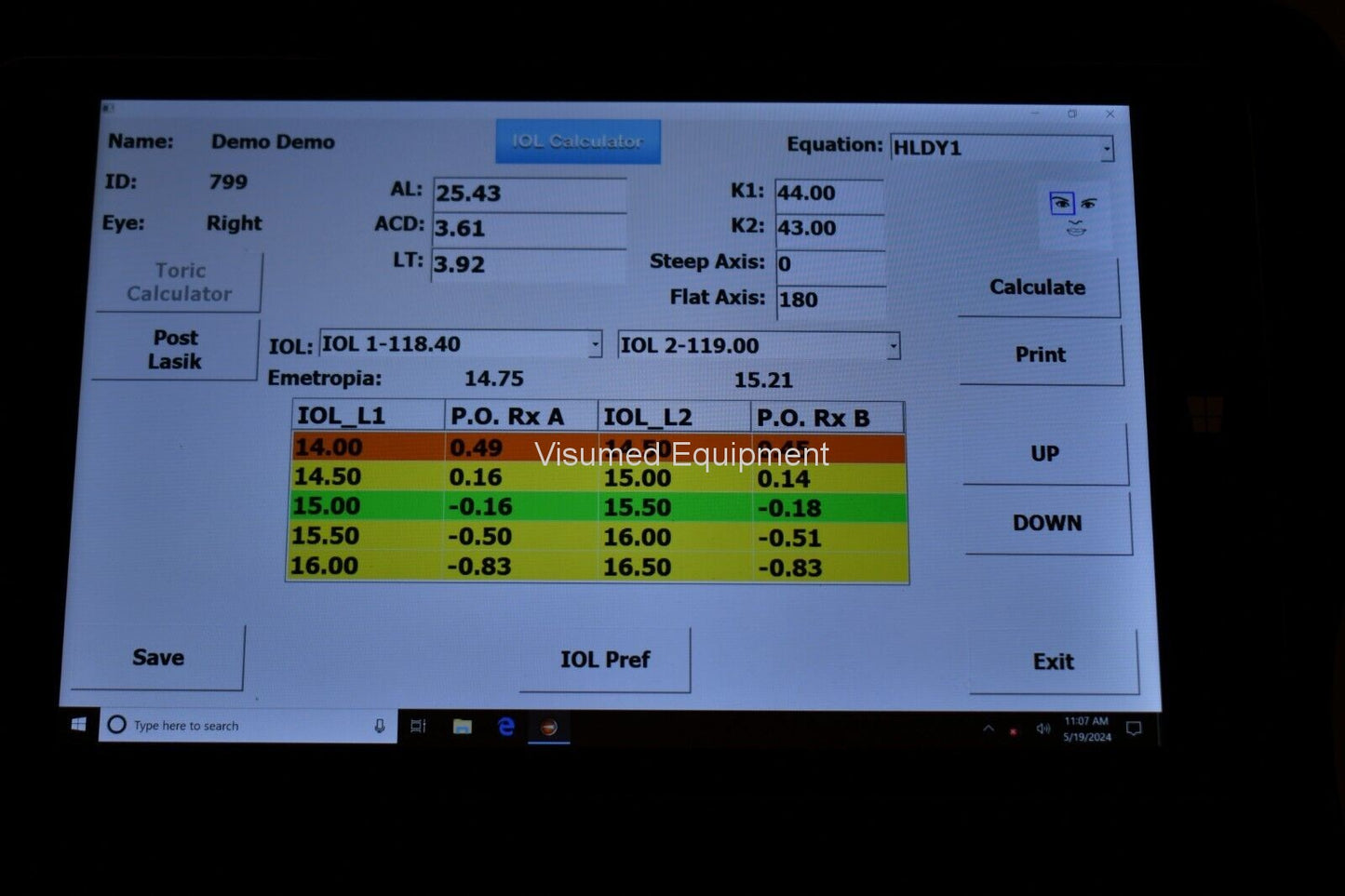 Refurbished MicroMedical Device MMD portable Ascan utrasonic biometer offered by Visumed Equipment