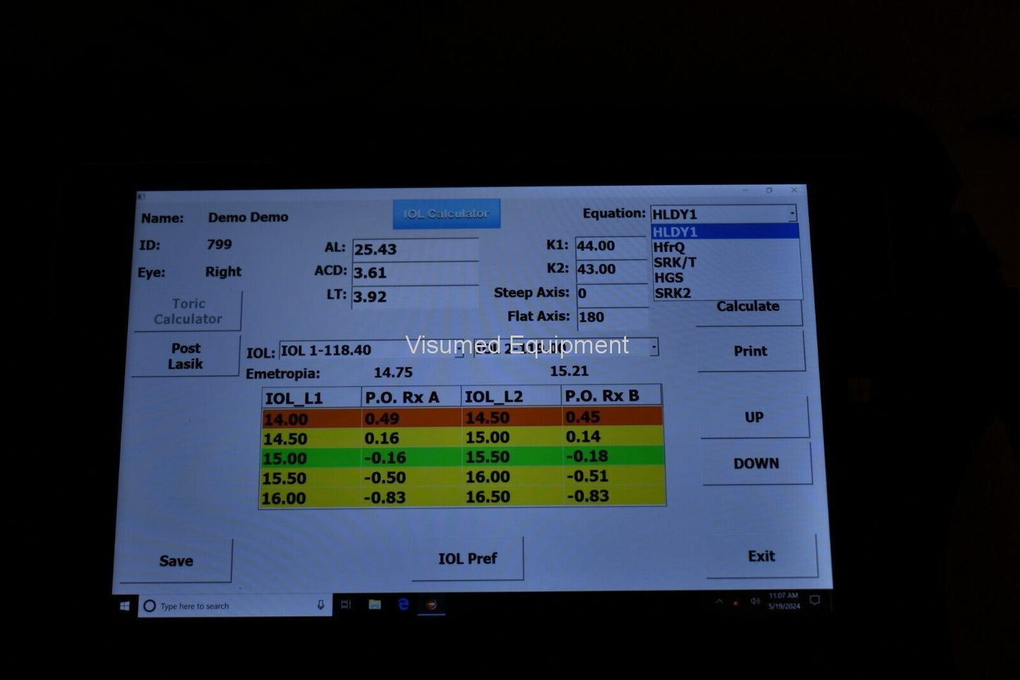 Refurbished MicroMedical Device MMD portable Ascan utrasonic biometer offered by Visumed Equipment