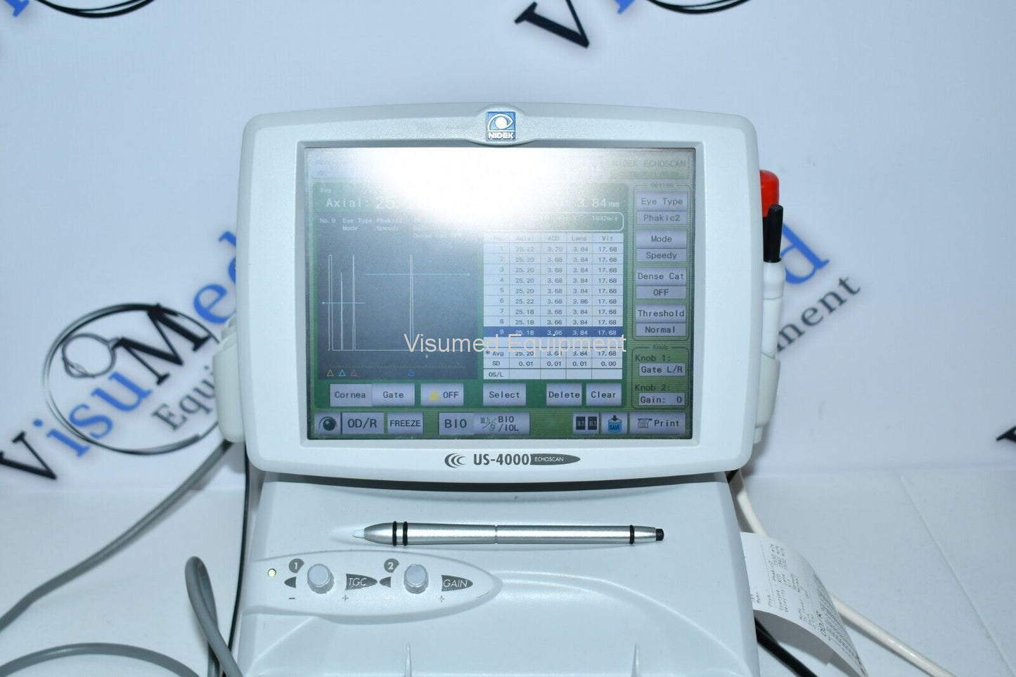 Refurbished Nidek Echoscan US-4000 A scan Bscan Pachymeter ophthalmic ultrasound offered by Visumed Equipment