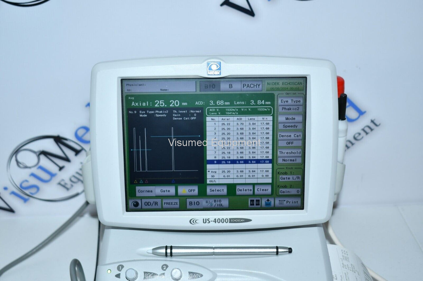 Refurbished Nidek Echoscan US-4000 A scan Bscan Pachymeter ophthalmic ultrasound offered by Visumed Equipment
