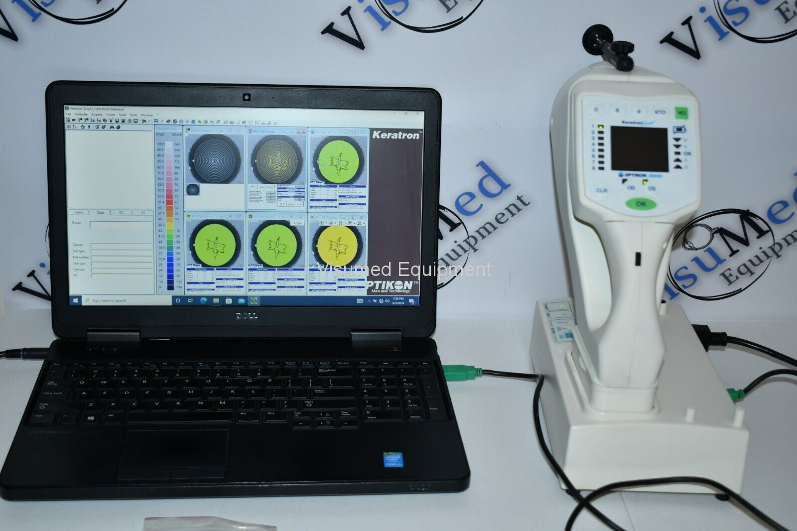 Refurbished Optikon Keratron scout 2000 USB portable Topographer with new battery offered by Visumed Equipment