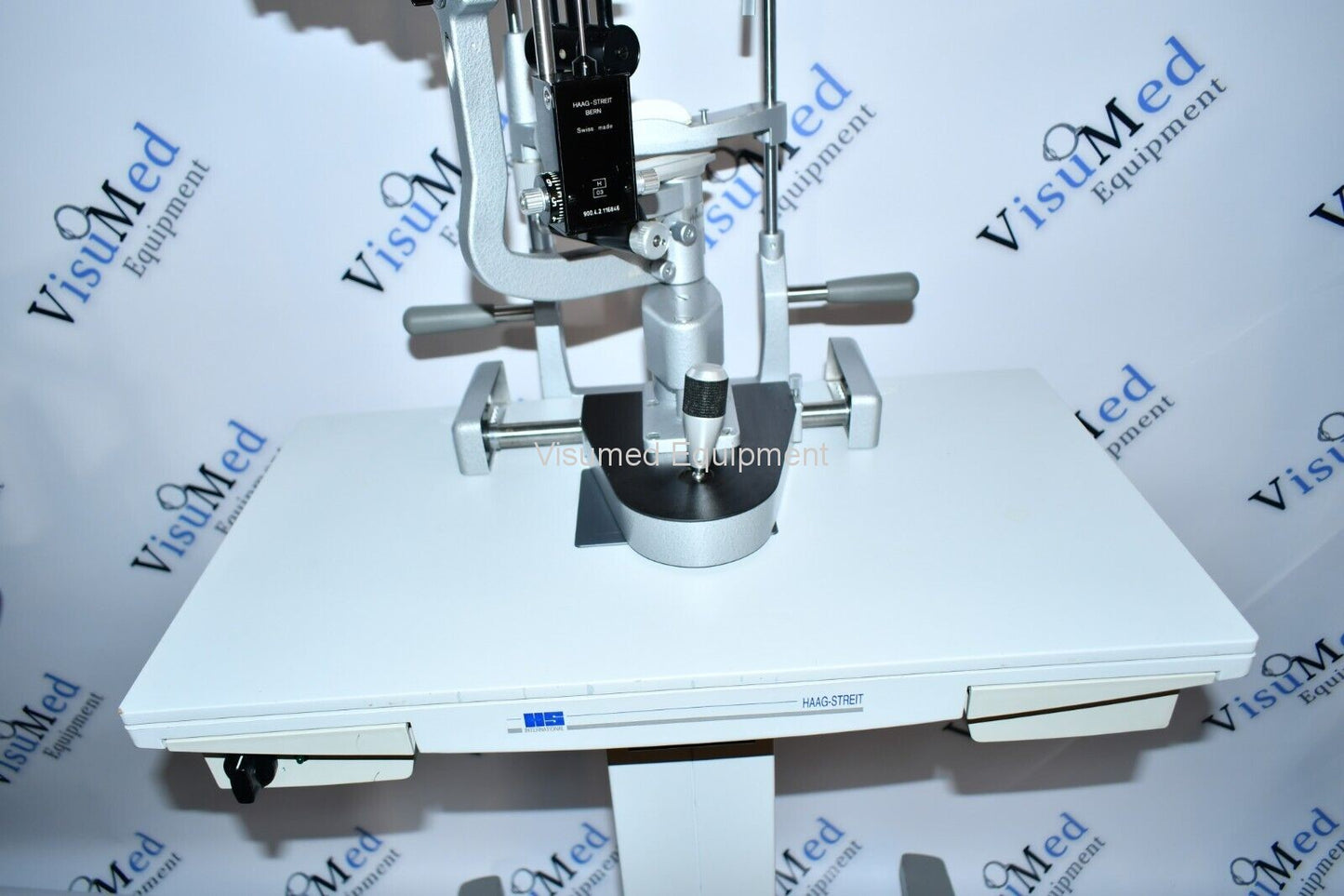 Refurbished Haag Streit BM 900 Slit Lamp with Haag Streit Tonometer and table offered by Visumed Equipment