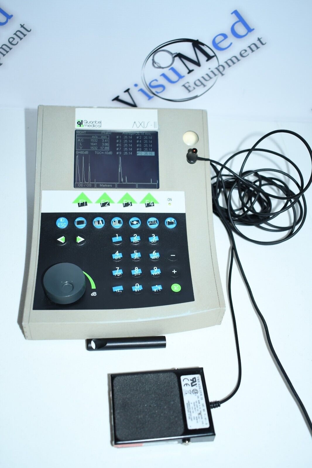 Refurbished QUANTEL MEDICAL AXIS II PR Ultrasound A-Scan Biometer offered by Visumed Equipment