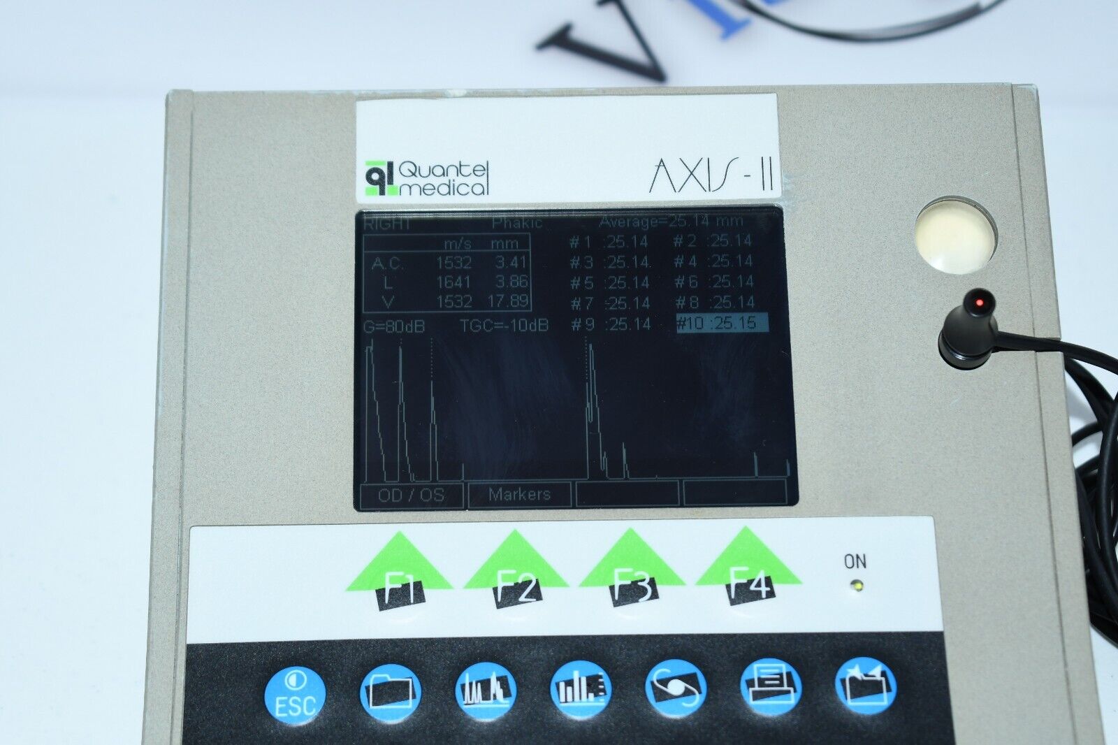 Refurbished QUANTEL MEDICAL AXIS II PR Ultrasound A-Scan  Biometer offered by Visumed Equipment