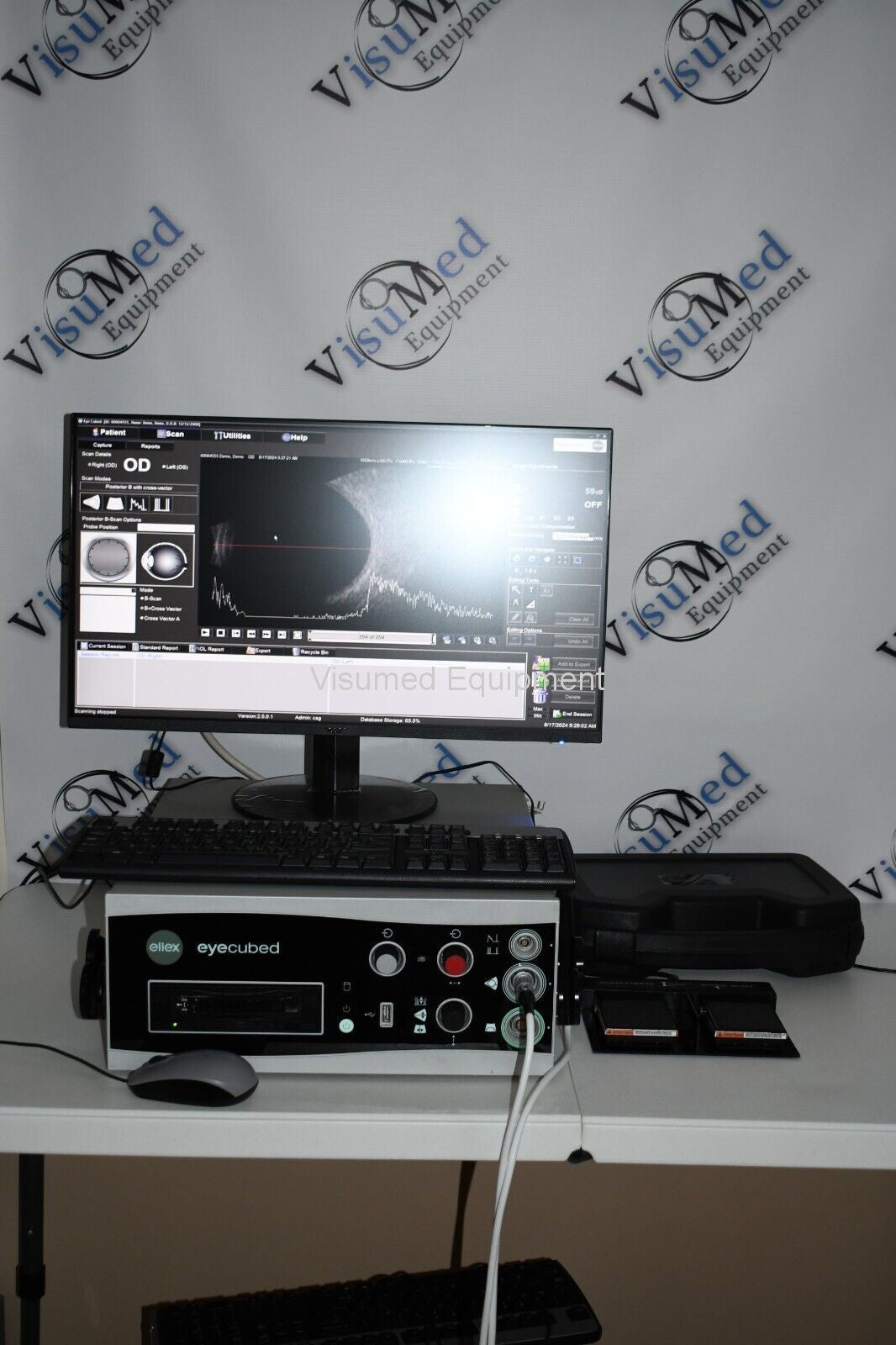 Refurbished Ellex Eyecubed V4 Ophthalmic Ultrasound System With B-scan probe offered by Visumed Equipment
