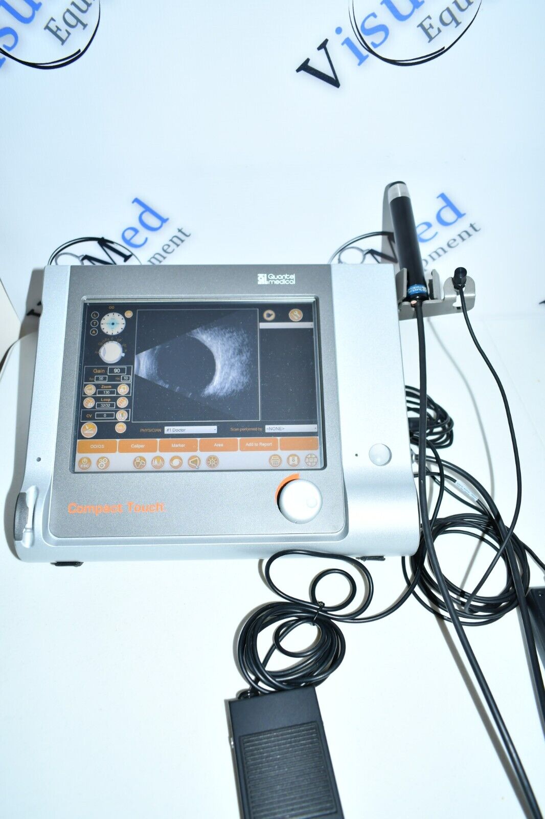 Refurbished Quantel compact touch ophthalmic A-scan B-scan ultrasound offered by Visumed Equipment