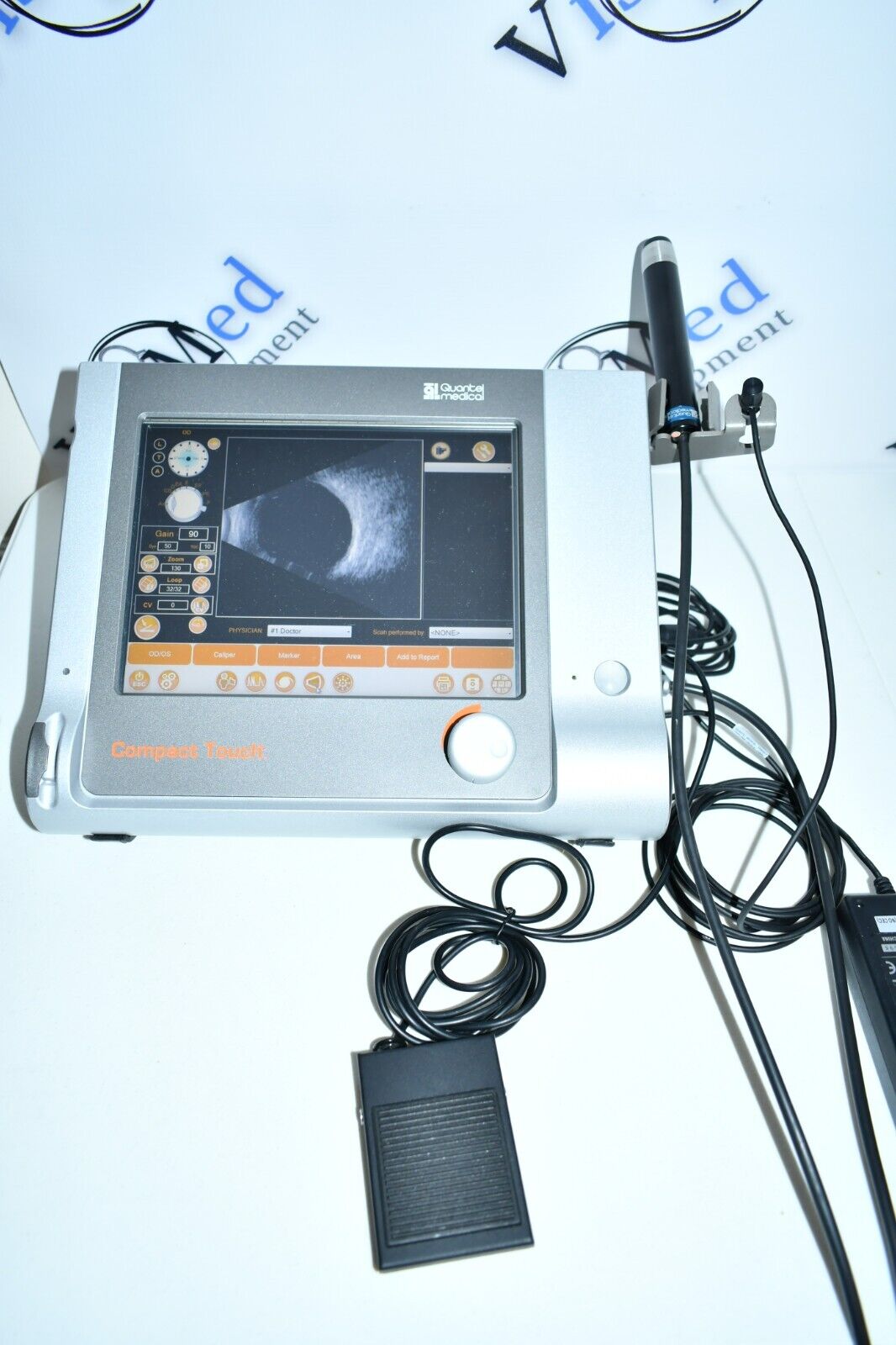 Refurbished Quantel compact touch ophthalmic A-scan B-scan ultrasound offered by Visumed Equipment
