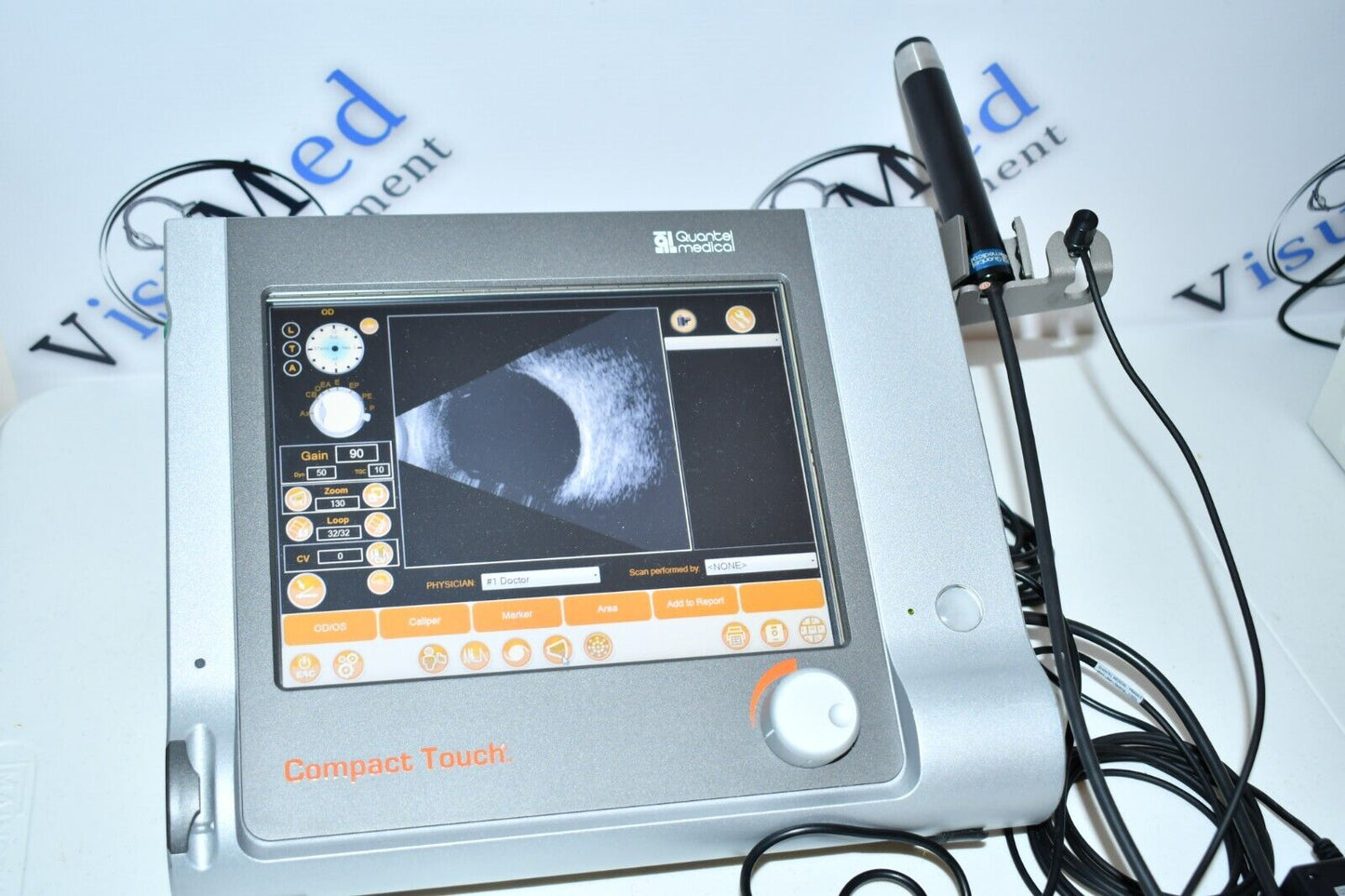 Refurbished Quantel compact touch ophthalmic A-scan B-scan ultrasound offered by Visumed Equipment