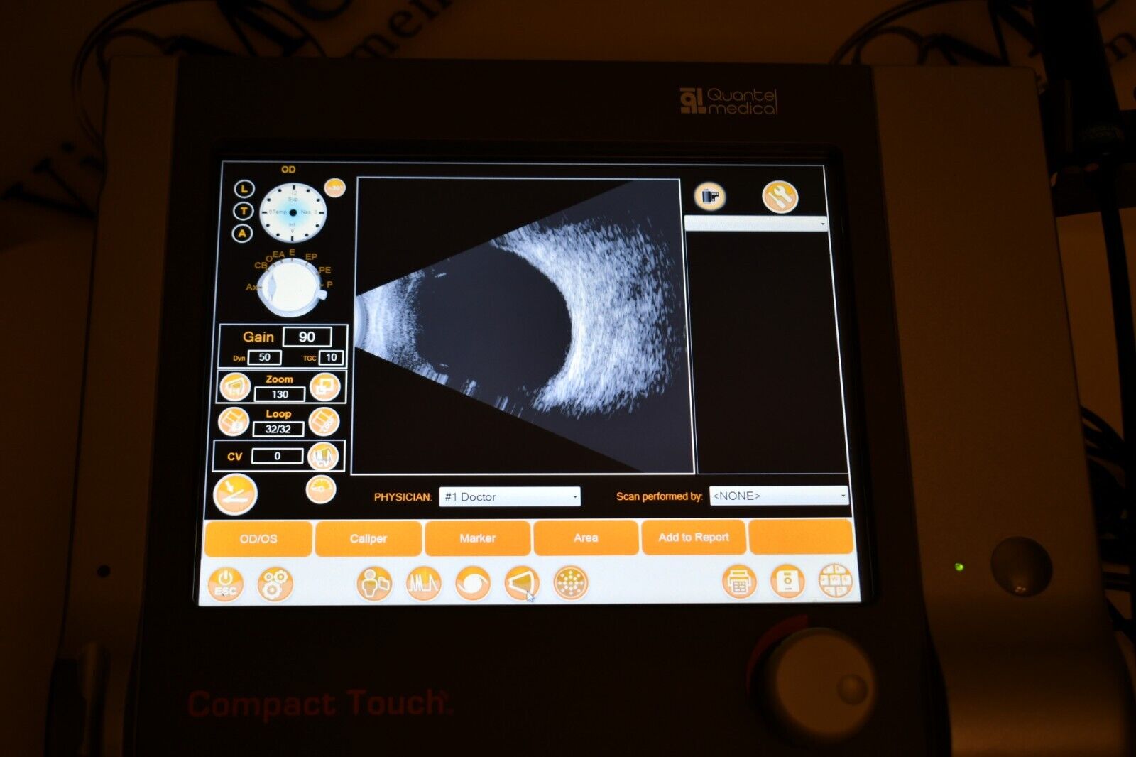 Refurbished Quantel compact touch ophthalmic A-scan B-scan ultrasound offered by Visumed Equipment