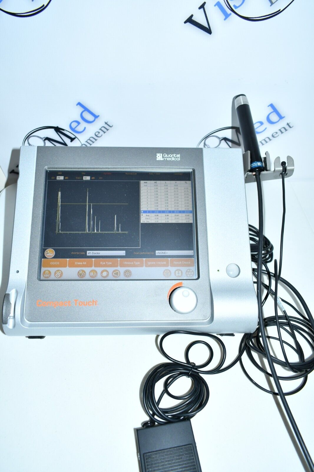 Refurbished Quantel compact touch ophthalmic A-scan B-scan ultrasound offered by Visumed Equipment