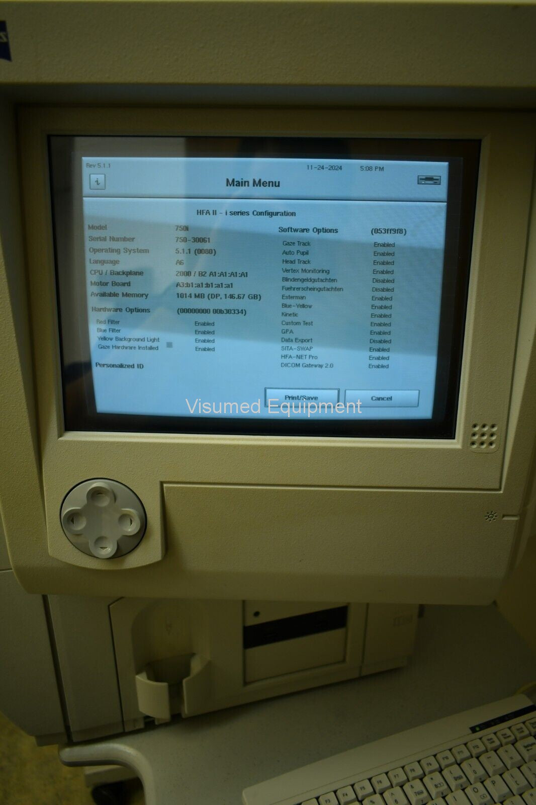 Refurbished Zeiss Humphrey 750i Visual field machine 5.1.1 Software Factory USB offered by Visumed Equipment