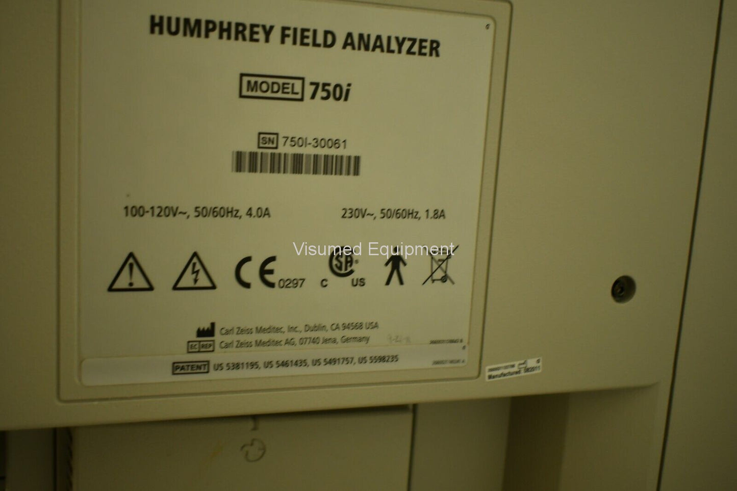 Refurbished Zeiss Humphrey 750i Visual field machine 5.1.1 Software Factory USB offered by Visumed Equipment
