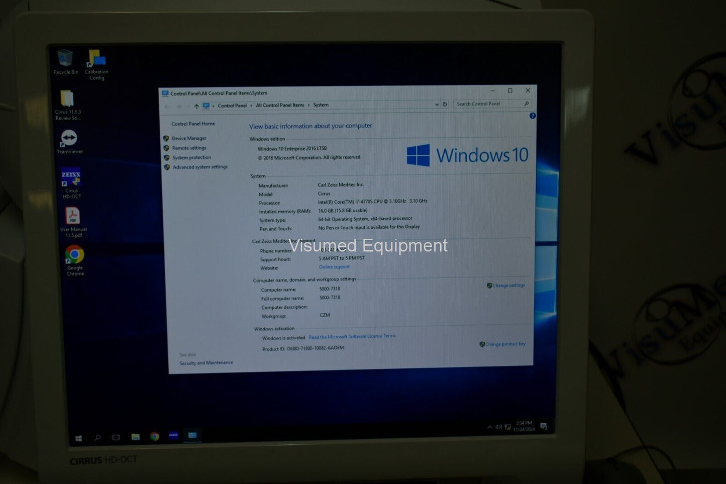 Refurbished Carl Zeiss Cirrus 5000 HD-OCT with AngioPlex OCTA Windows 10 offered by Visumed Equipment