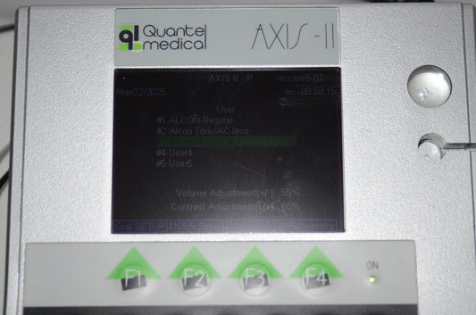 Refurbished QUANTEL MEDICAL AXIS II Ultrasound A-Scan Biometer offered by Visumed Equipment