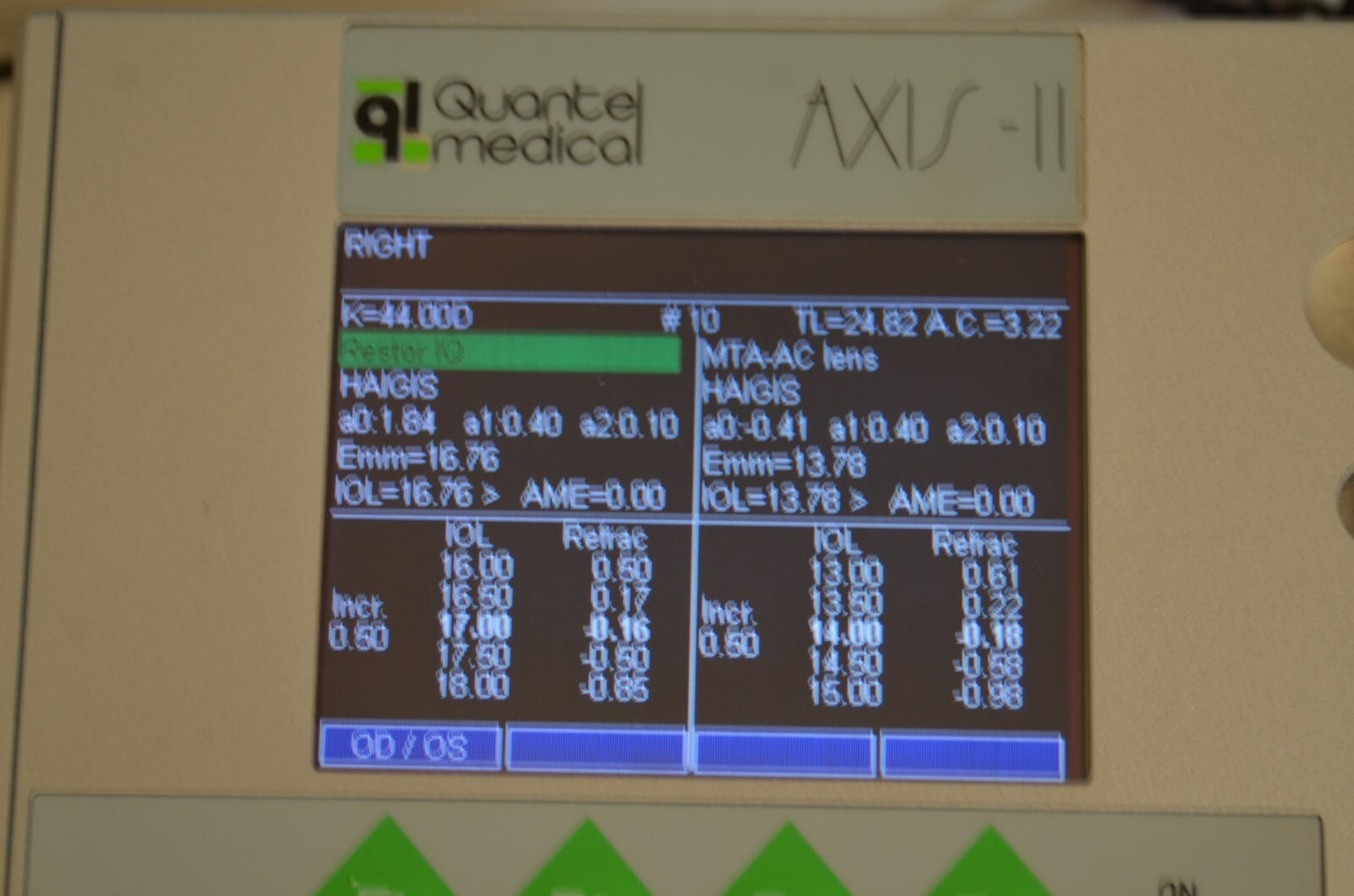 Refurbished QUANTEL MEDICAL AXIS II Ultrasound A-Scan Biometer offered by Visumed Equipment