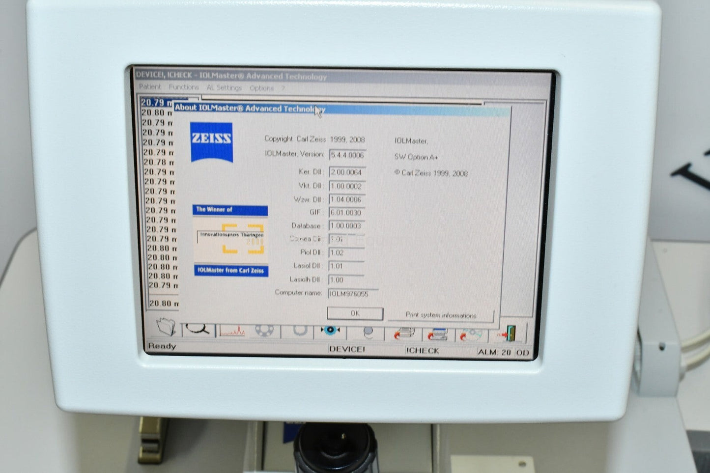 Refurbished Zeiss IOL Master Version 5.4 Optical Biometer offered by Visumed Equipment