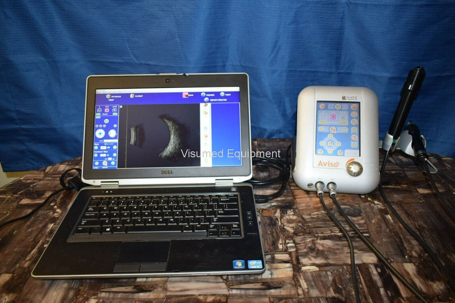 Refurbished Quantel Aviso Bscan UBM ophthalmic ultrasound offered by Visumed Equipment