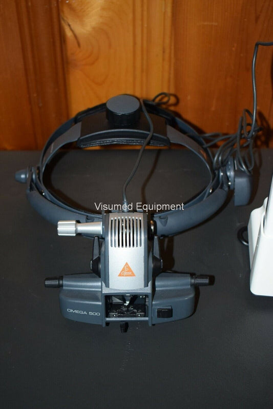 Refurbished Heine Omega 500 Binocular Indirect Ophthalmoscope with rechargeable mPack offered by Visumed Equipment