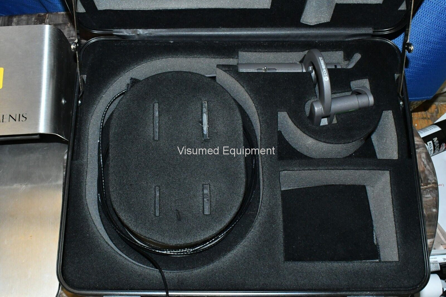 Refurbished Lumenis Novus Spectra 532nm Green laser with Haag Streit adapter offered by Visumed Equipment