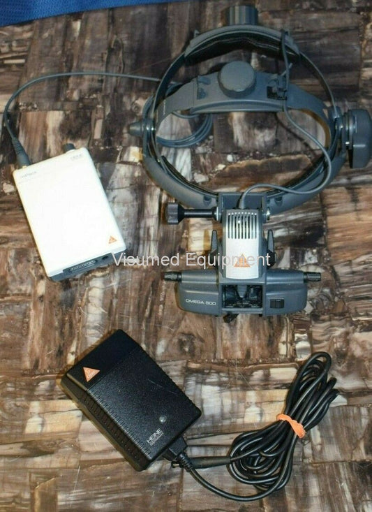 Refurbished Heine Omega 500 with Mpack and outlet charger - carrying case offered by Visumed Equipment