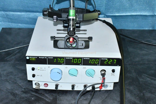 Refurbished Iridex GLx with LIO Plus Laser indirect ophthalmoscope and case offered by Visumed Equipment