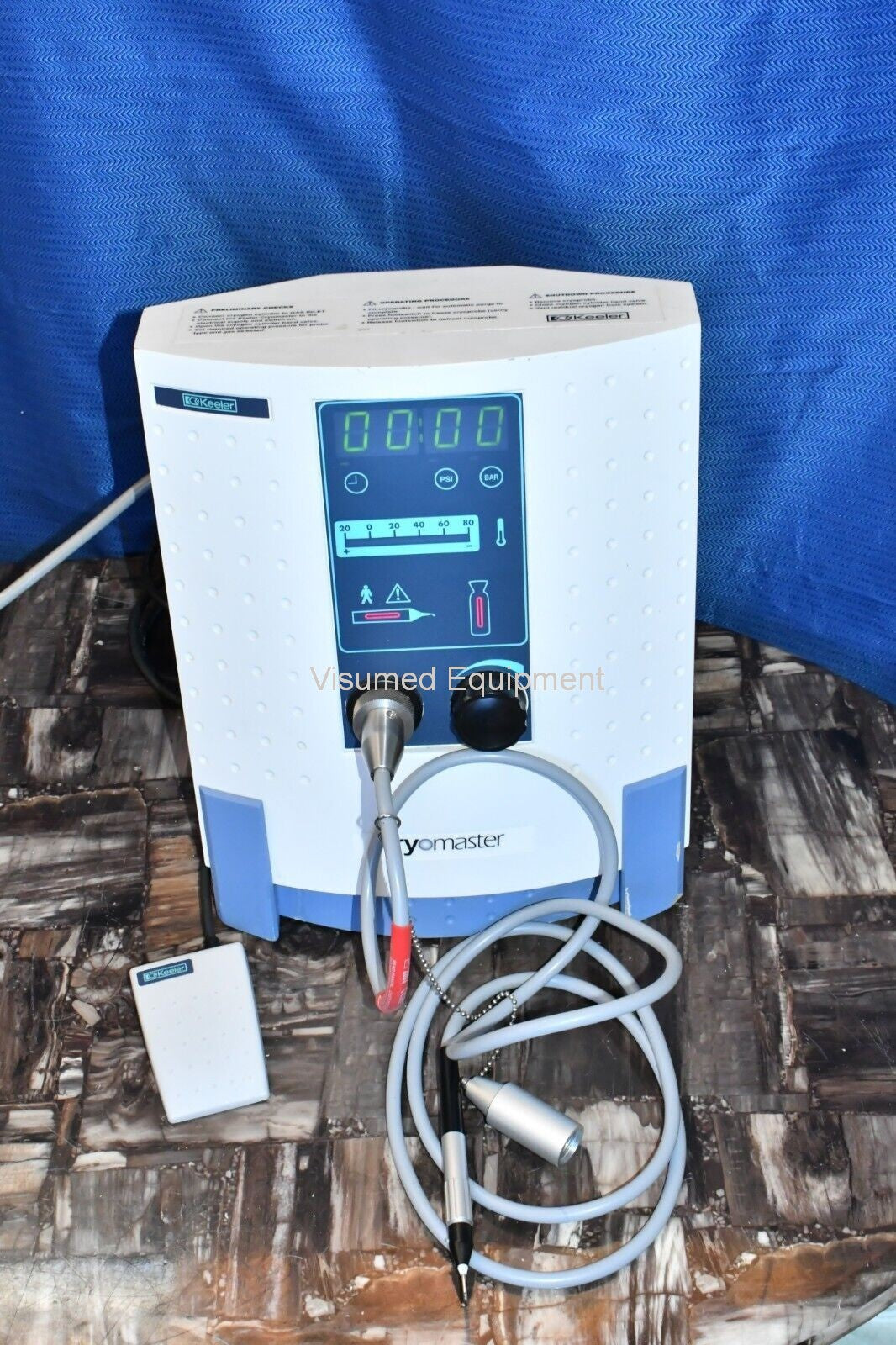 Refurbished Keeler Cryomaster with one curved retinal probe offered by Visumed Equipment