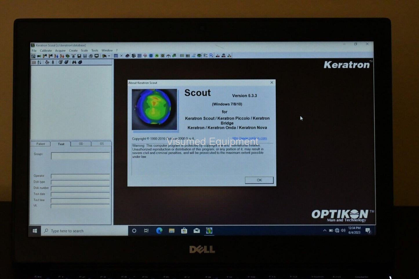 Refurbished Optikon Keratron Scout portable Corneal Topographer offered by Visumed Equipment
