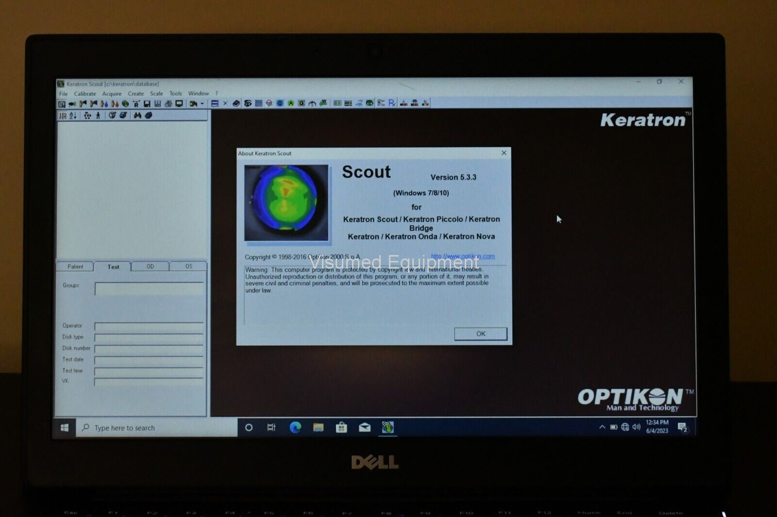 Refurbished Optikon Keratron Scout portable Corneal Topographer offered by Visumed Equipment