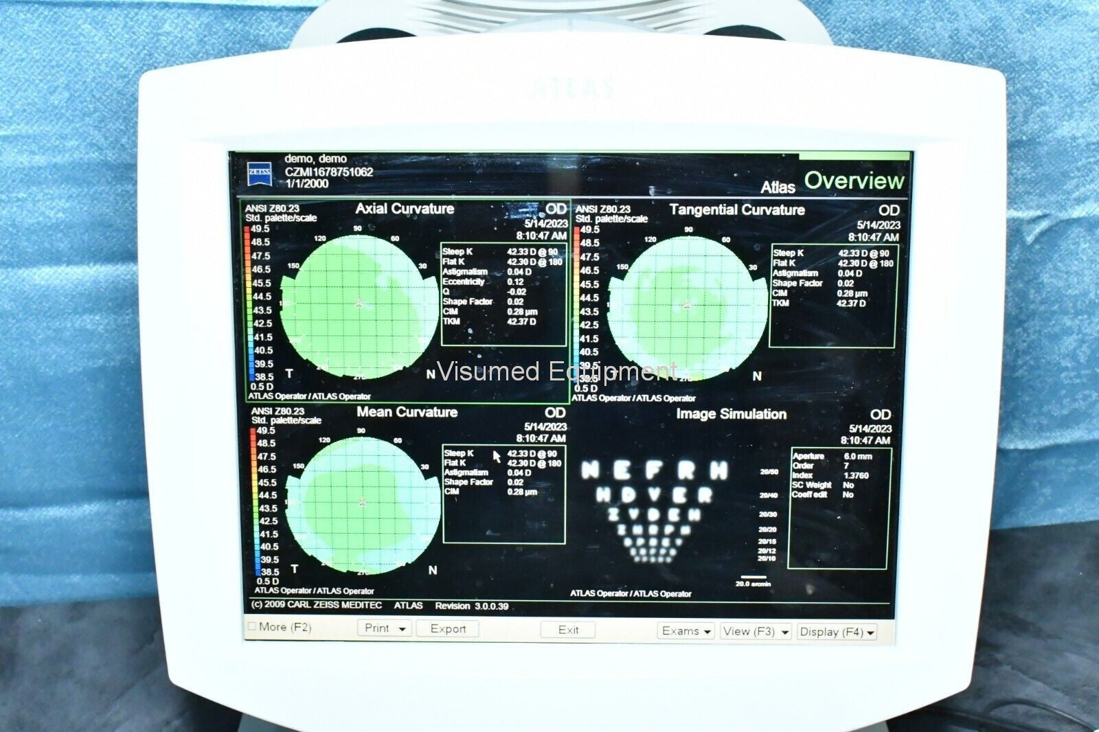 Refurbished Zeiss Atlas 9000 Corneal Topographer offered by Visumed Equipment