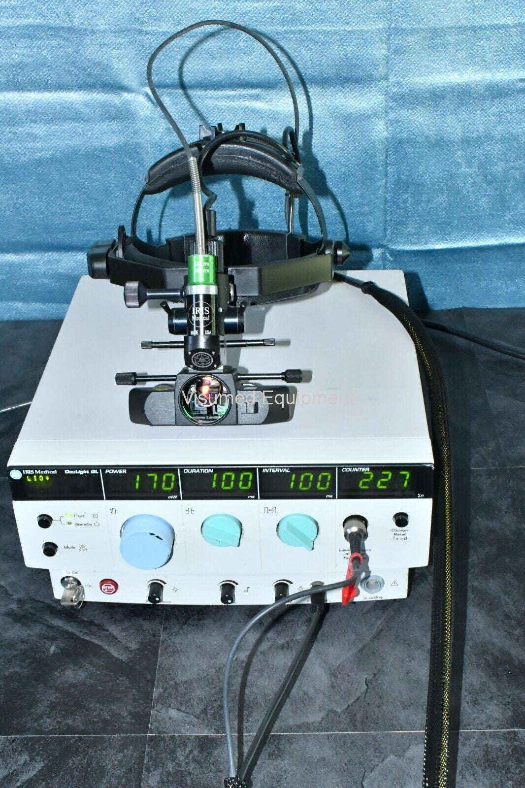 Refurbished Iridex GLx with LIO Plus Laser indirect ophthalmoscope and case offered by Visumed Equipment