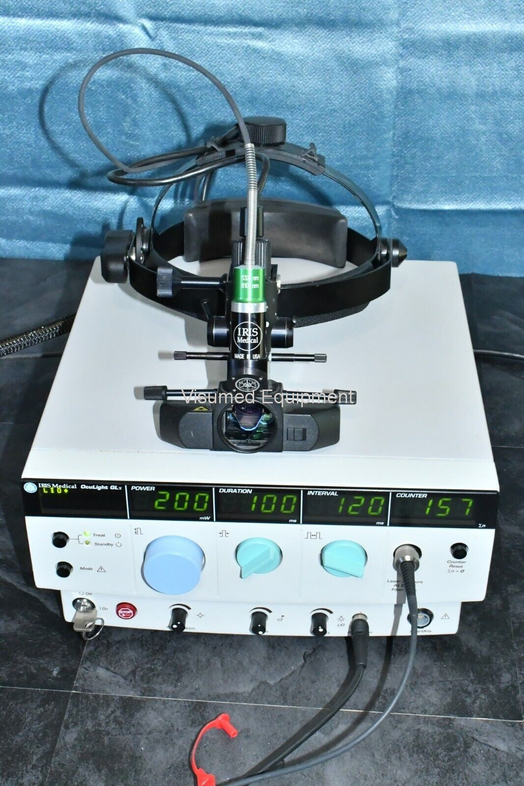 Refurbished Iridex GLx with LIO Plus Laser indirect ophthalmoscope and case offered by Visumed Equipment