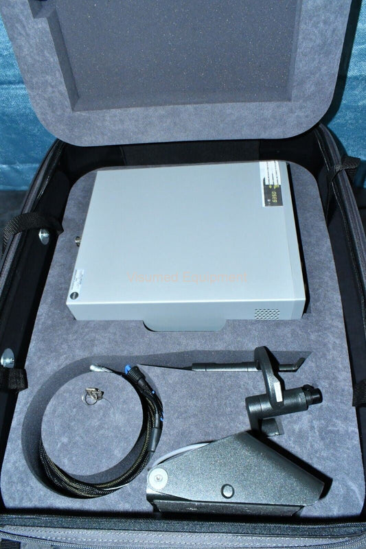 Refurbished Ellex Solitaire Green laser with Haag Streit Adapter and storage case offered by Visumed Equipment