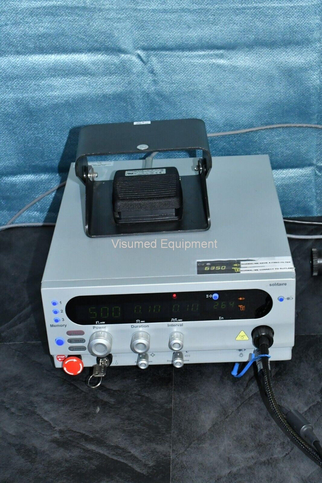 Refurbished Ellex Solitaire Green laser with Haag Streit Adapter and storage case offered by Visumed Equipment
