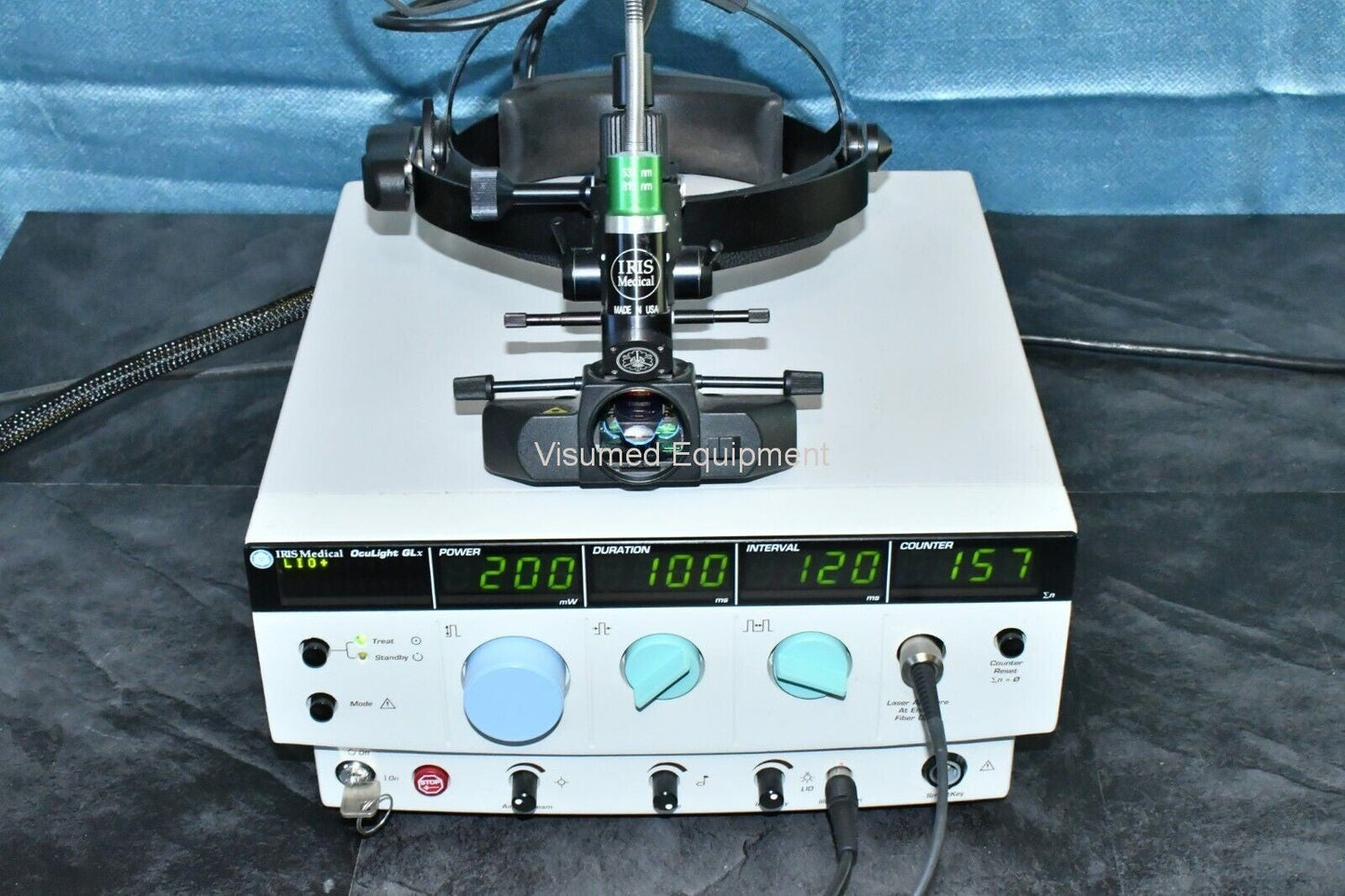 Refurbished Iridex GLx with LIO Plus Laser indirect ophthalmoscope and case offered by Visumed Equipment