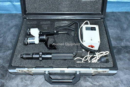 Refurbished Zeiss HSO-10 portable slit-lamp with carrying case offered by Visumed Equipment