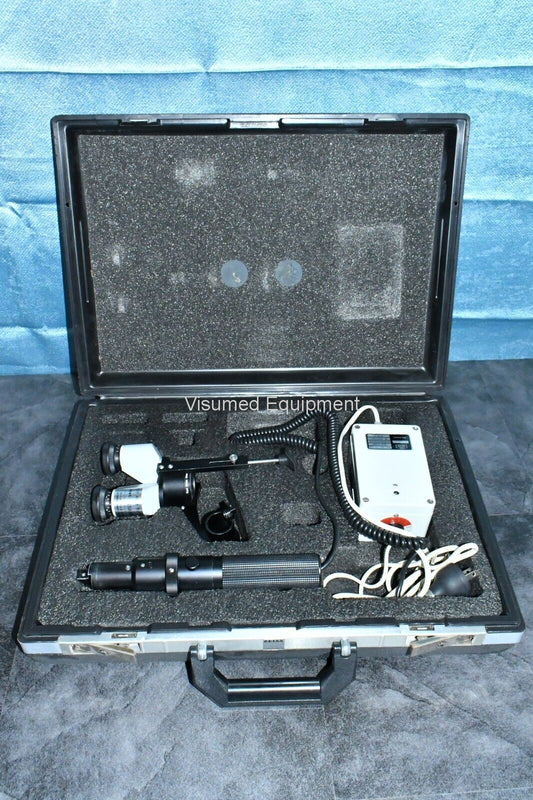 Refurbished Zeiss HSO-10 portable slit-lamp with carrying case offered by Visumed Equipment