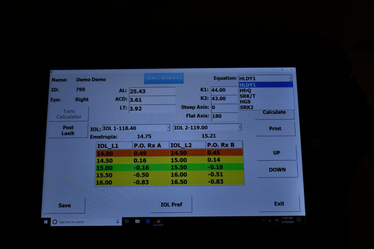 MicroMedical Device MMD portable Ascan utrasonic biometer