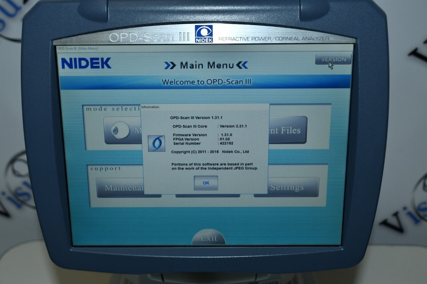 Refurbished Nidek OPD-Scan III Refractive Power Corneal Analyzer offered by Visumed Equipment