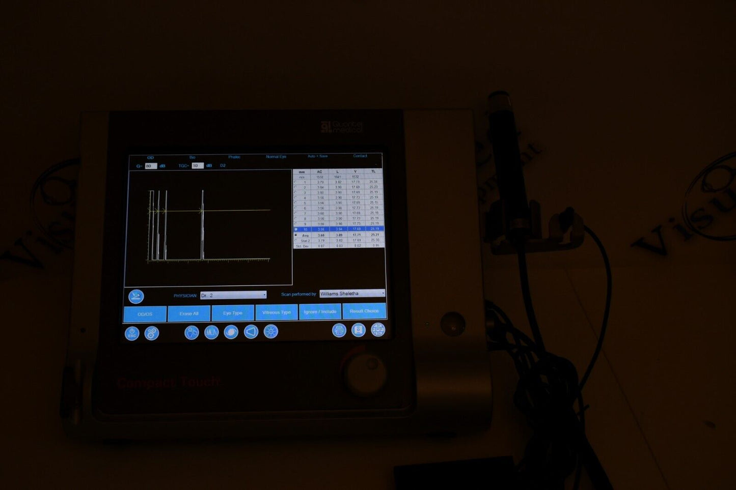 Quantel compact touch ophthalmic A-scan B-scan ultrasound