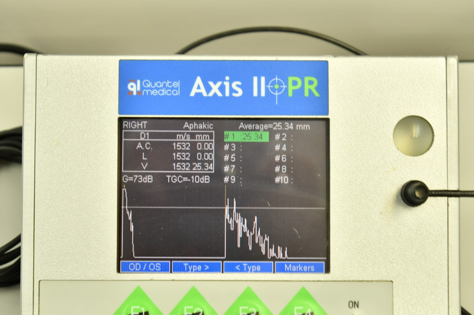 Refurbished QUANTEL MEDICAL AXIS II PR Ultrasound A-Scan  Biometer offered by Visumed Equipment